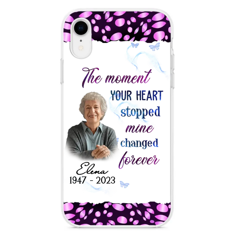 Custom Personalized Memorial Photo Phone Case - Memorial Gift For Family Member - Upload Photo - Case For iPhone/Samsung - The Moment Your Heart Stopped Mine Changed Forever