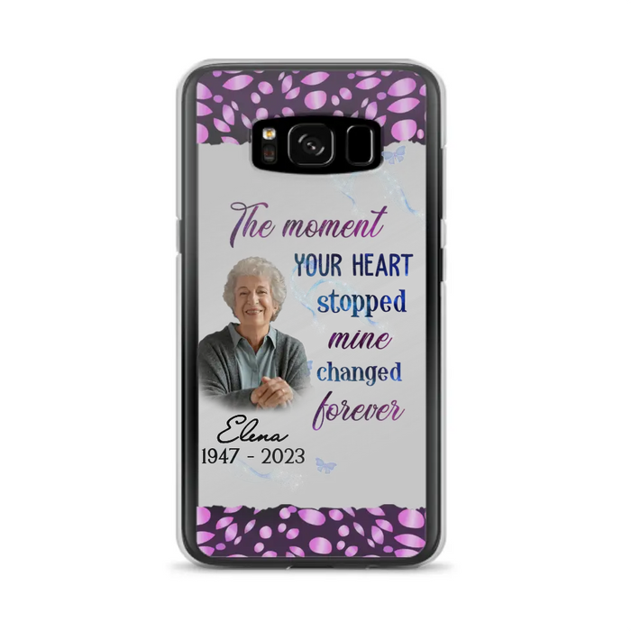 Custom Personalized Memorial Photo Phone Case - Memorial Gift For Family Member - Upload Photo - Case For iPhone/Samsung - The Moment Your Heart Stopped Mine Changed Forever