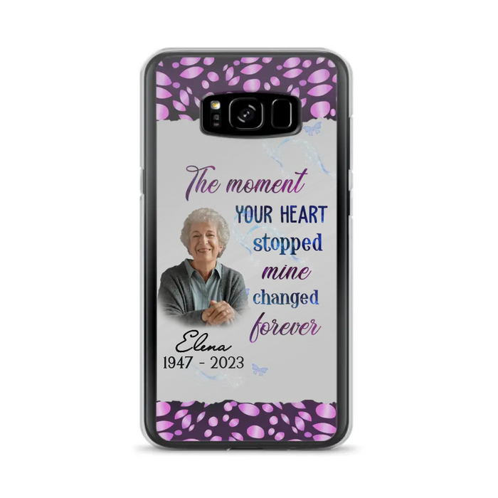 Custom Personalized Memorial Photo Phone Case - Memorial Gift For Family Member - Upload Photo - Case For iPhone/Samsung - The Moment Your Heart Stopped Mine Changed Forever