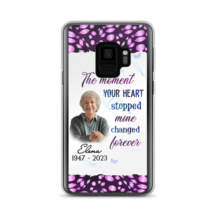 Custom Personalized Memorial Photo Phone Case - Memorial Gift For Family Member - Upload Photo - Case For iPhone/Samsung - The Moment Your Heart Stopped Mine Changed Forever