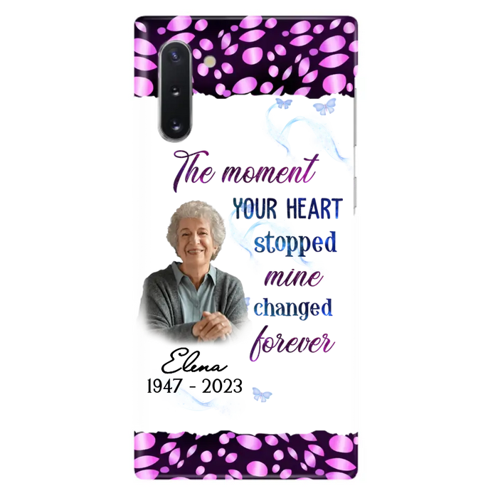 Custom Personalized Memorial Photo Phone Case - Memorial Gift For Family Member - Upload Photo - Case For iPhone/Samsung - The Moment Your Heart Stopped Mine Changed Forever