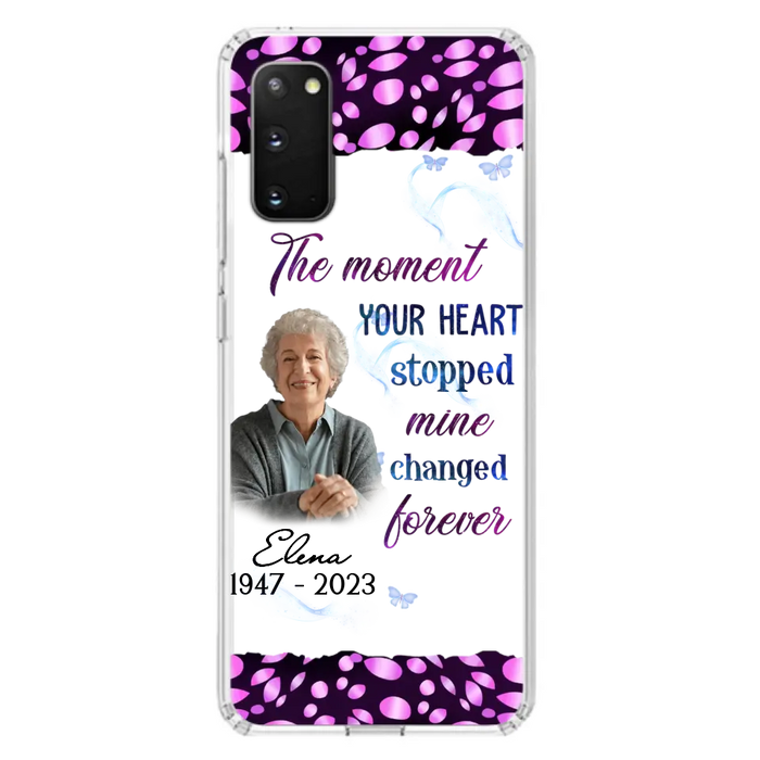 Custom Personalized Memorial Photo Phone Case - Memorial Gift For Family Member - Upload Photo - Case For iPhone/Samsung - The Moment Your Heart Stopped Mine Changed Forever