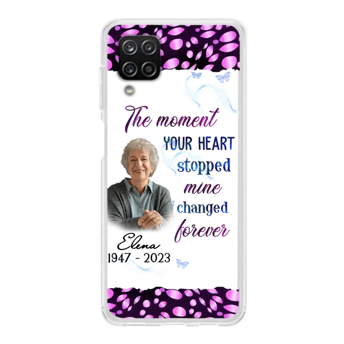 Custom Personalized Memorial Photo Phone Case - Memorial Gift For Family Member - Upload Photo - Case For iPhone/Samsung - The Moment Your Heart Stopped Mine Changed Forever