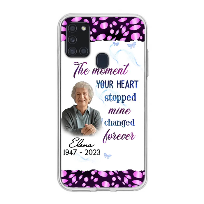 Custom Personalized Memorial Photo Phone Case - Memorial Gift For Family Member - Upload Photo - Case For iPhone/Samsung - The Moment Your Heart Stopped Mine Changed Forever