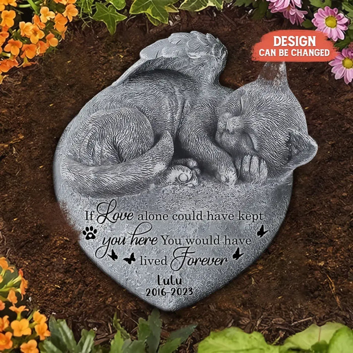 Custom Personalized Memorial Angel Cat Sleeping Acrylic Plaque - Memorial Gift Idea For Cat Lover - No Longer By My Side But Forever In My Heart