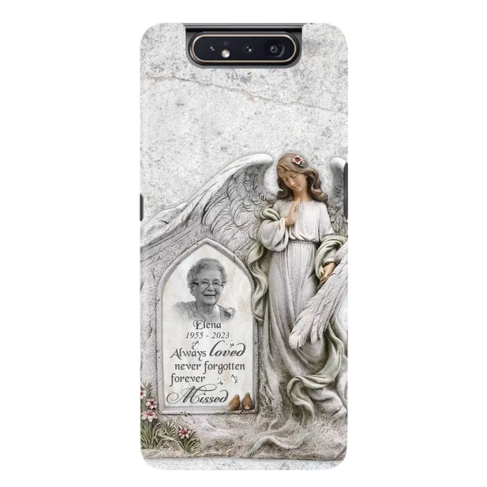 Custom Personalized Memorial Photo Phone Case - Memorial Gift Idea For Family Member - Always Loved Never Forgotten Forever Missed - Case For iPhone/Samsung