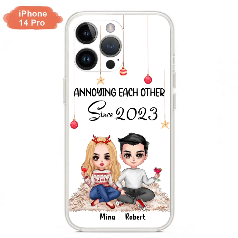 Custom Personalized Couple Phone Case - Christmas  Gift Idea For Couple - Annoying Each Other Since 2023 - Case for iPhone/Samsung