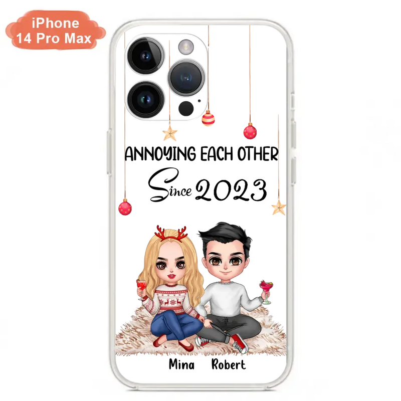 Custom Personalized Couple Phone Case - Christmas  Gift Idea For Couple - Annoying Each Other Since 2023 - Case for iPhone/Samsung