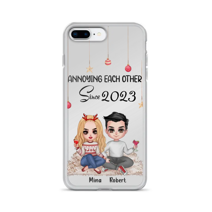 Custom Personalized Couple Phone Case - Christmas  Gift Idea For Couple - Annoying Each Other Since 2023 - Case for iPhone/Samsung