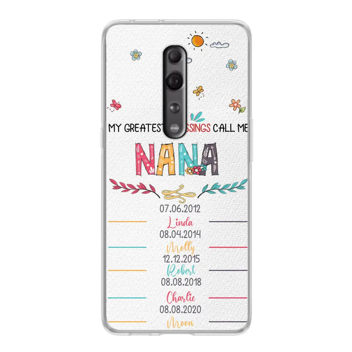 Personalized Grandma Phone Case - Gift Idea For Grandma - Upto 5 Grandkids - My Greatest Blessings Call Me Nana - Case For Oppo/Xiaomi/Huawei