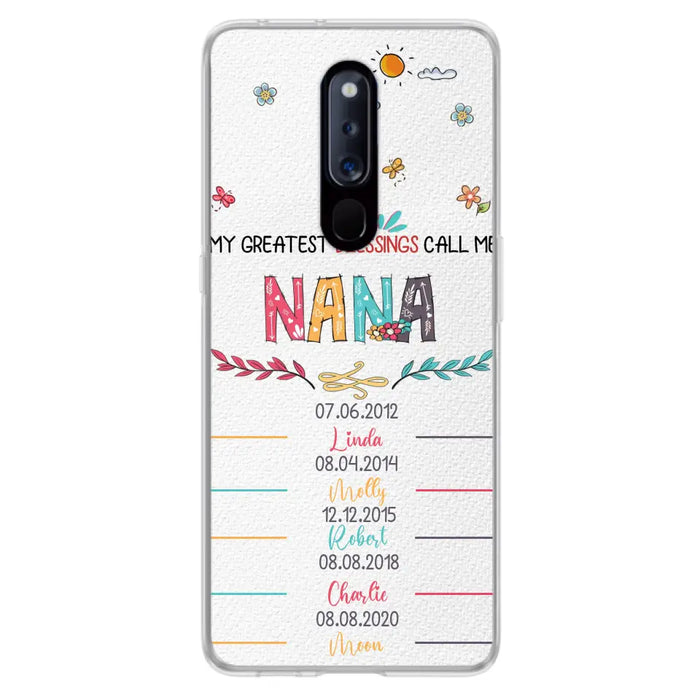 Personalized Grandma Phone Case - Gift Idea For Grandma - Upto 5 Grandkids - My Greatest Blessings Call Me Nana - Case For Oppo/Xiaomi/Huawei