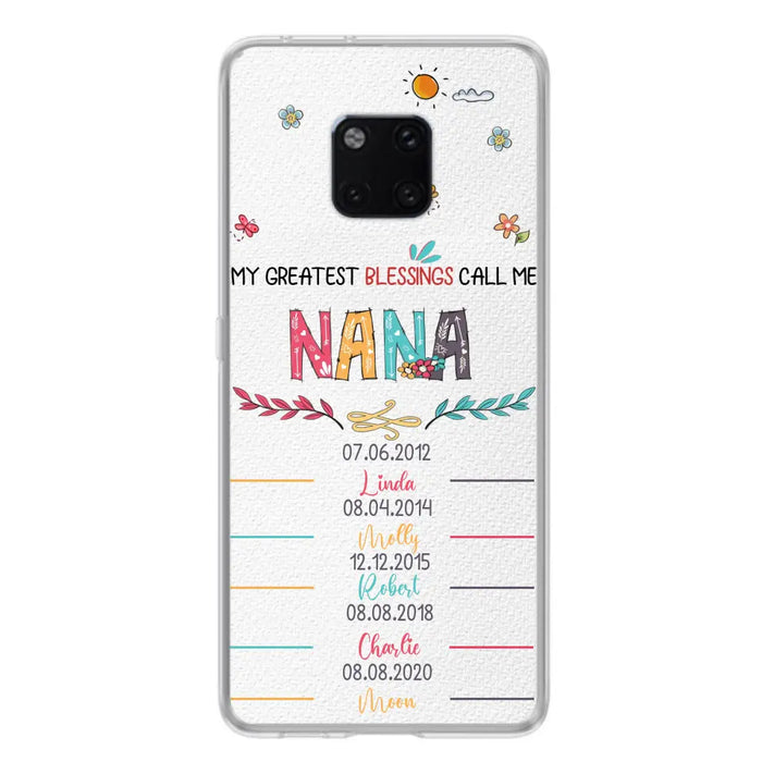 Personalized Grandma Phone Case - Gift Idea For Grandma - Upto 5 Grandkids - My Greatest Blessings Call Me Nana - Case For Oppo/Xiaomi/Huawei