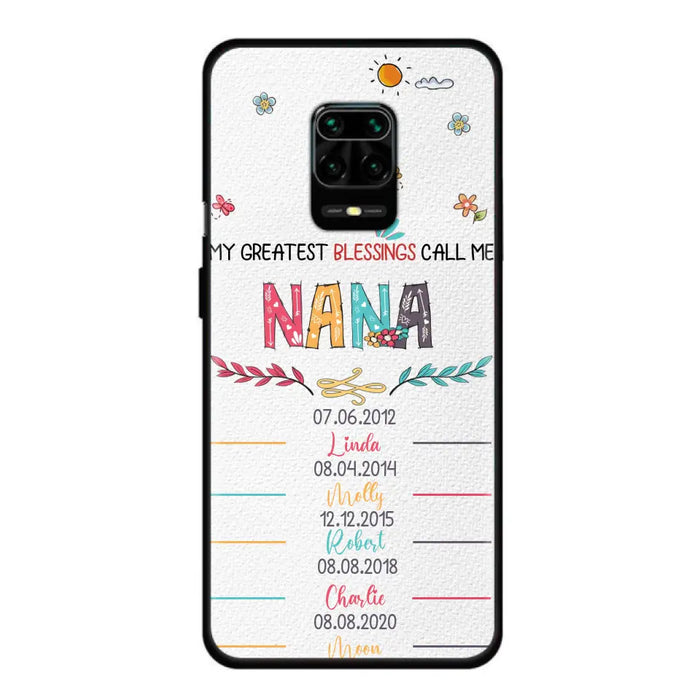 Personalized Grandma Phone Case - Gift Idea For Grandma - Upto 5 Grandkids - My Greatest Blessings Call Me Nana - Case For Oppo/Xiaomi/Huawei