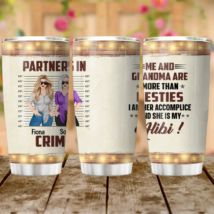 Custom Personalized Grandma Tumbler - Gift Idea For Grandma - Upto 2 Children - Me And Grandma Are More Than Besties