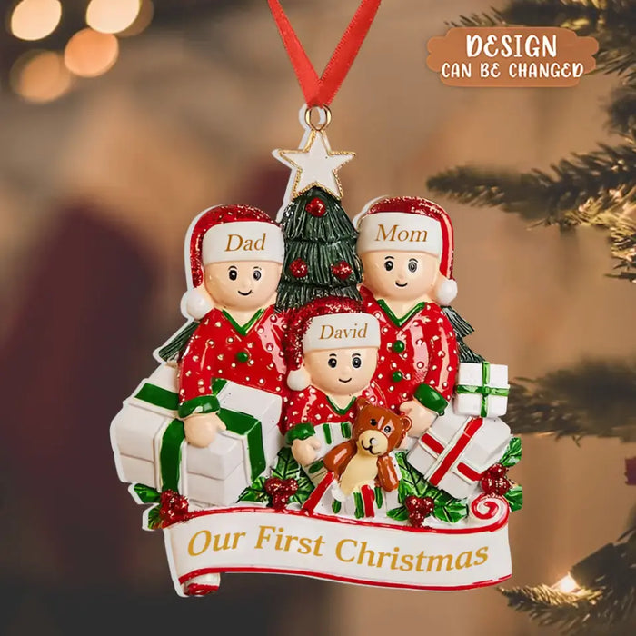 Custom Personalized Family Acrylic Ornament - Up To 6 People - Christmas Gift Idea for Family - Merry Christmas