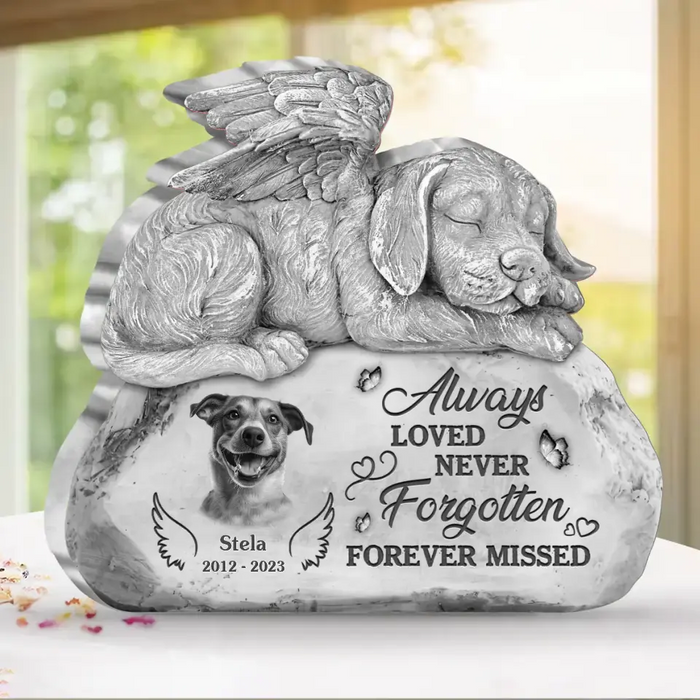 Custom Personalized Memorial Dog Acrylic Plaque - Memorial Gift Idea For Dog Lover - Always Loved Never Forgotten Forever Missed