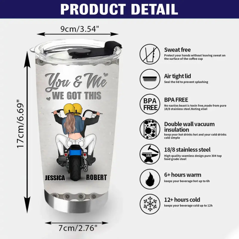 Personalized Couple Riding Tumbler - Gift Idea For Couple - You Are The Spark To My Plug