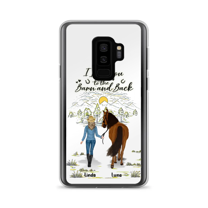 Custom Personalized Horse Girl Phone Case - Upto 6 Horses - Gift Idea for Horse Lovers - I Love You To The Barn & Back - Case for iPhone/Samsung