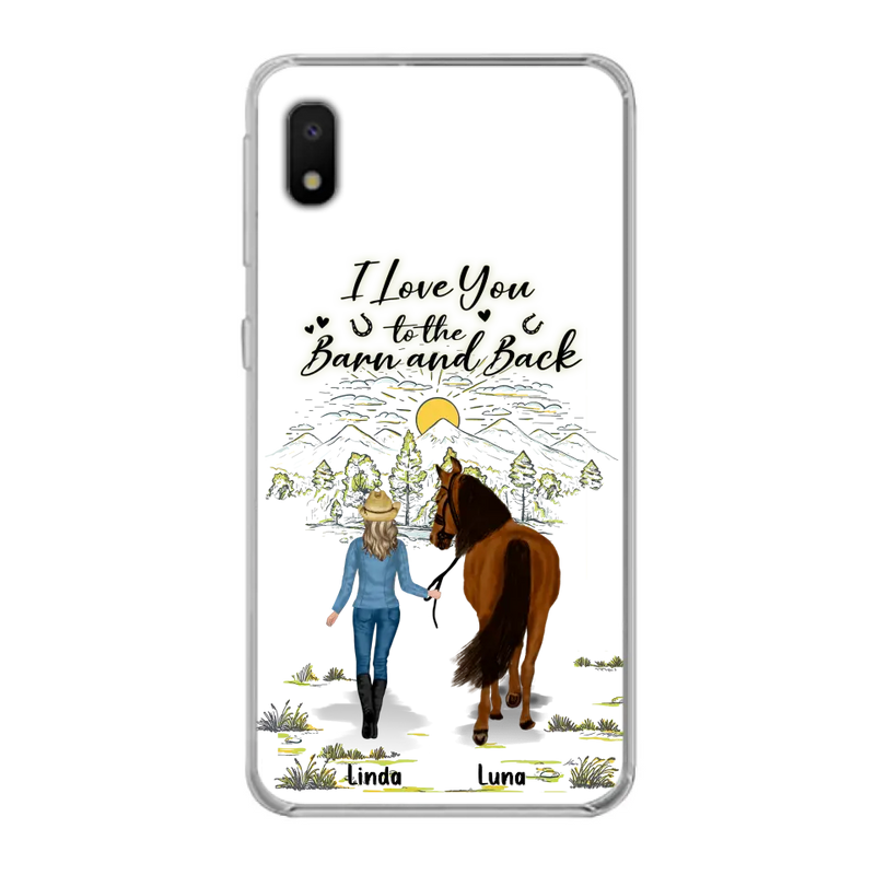 Personalized Horse Girl Phone Case - Up to 6 Horses - Gift Idea for Horse Lovers - I Love You To The Barn & Back - Case for iPhone/Samsung