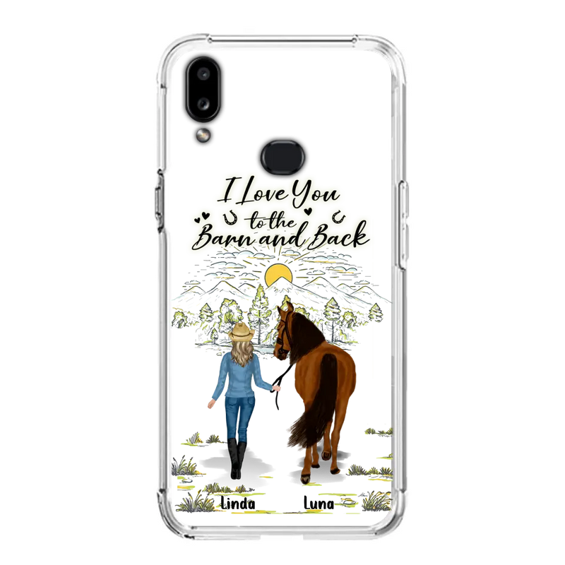 Personalized Horse Girl Phone Case - Up to 6 Horses - Gift Idea for Horse Lovers - I Love You To The Barn & Back - Case for iPhone/Samsung