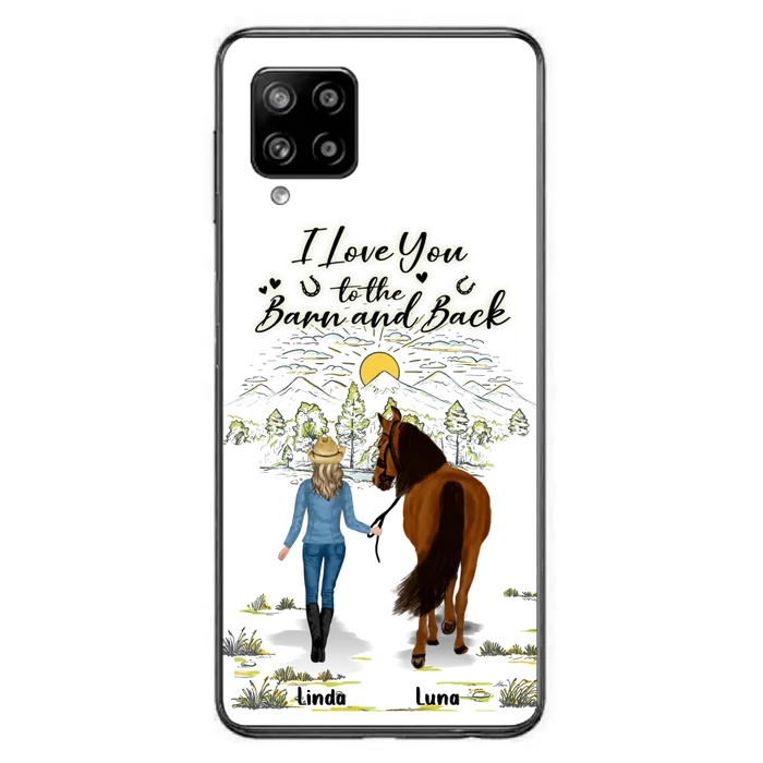 Custom Personalized Horse Girl Phone Case - Upto 6 Horses - Gift Idea for Horse Lovers - I Love You To The Barn & Back - Case for iPhone/Samsung