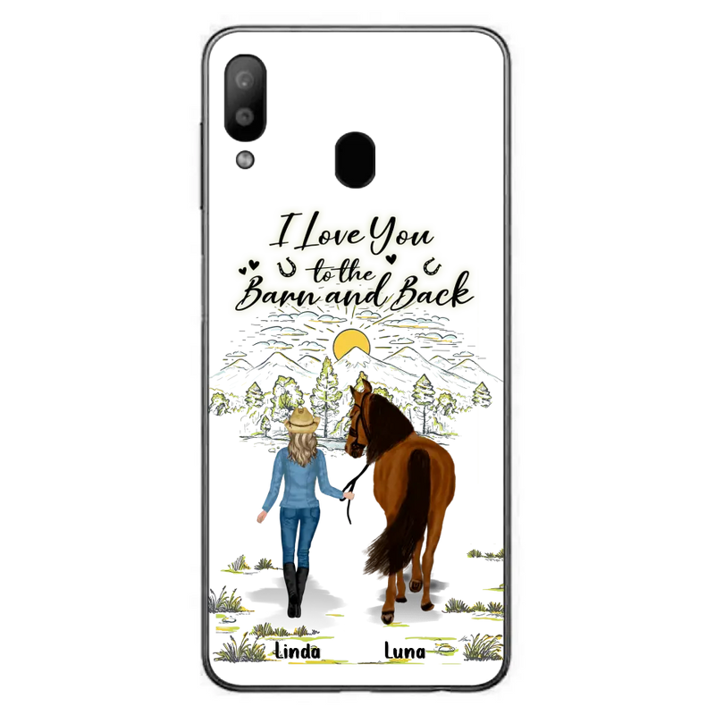Personalized Horse Girl Phone Case - Up to 6 Horses - Gift Idea for Horse Lovers - I Love You To The Barn & Back - Case for iPhone/Samsung