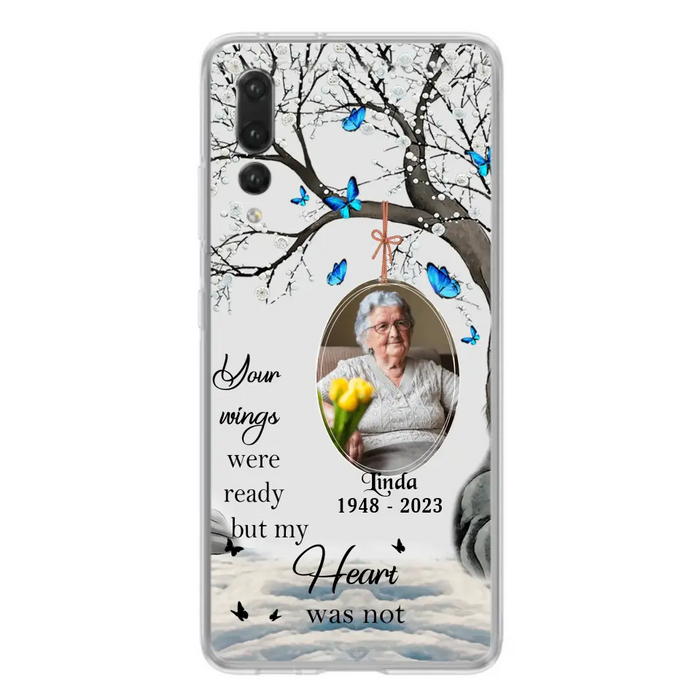 Custom Personalized Memorial Photo Phone Case - Upload Photo - Memorial Gift Idea For Family Member - Your Wings Were Ready But My Heart Was Not - Case For Xiaomi/ Oppo/ Huawei