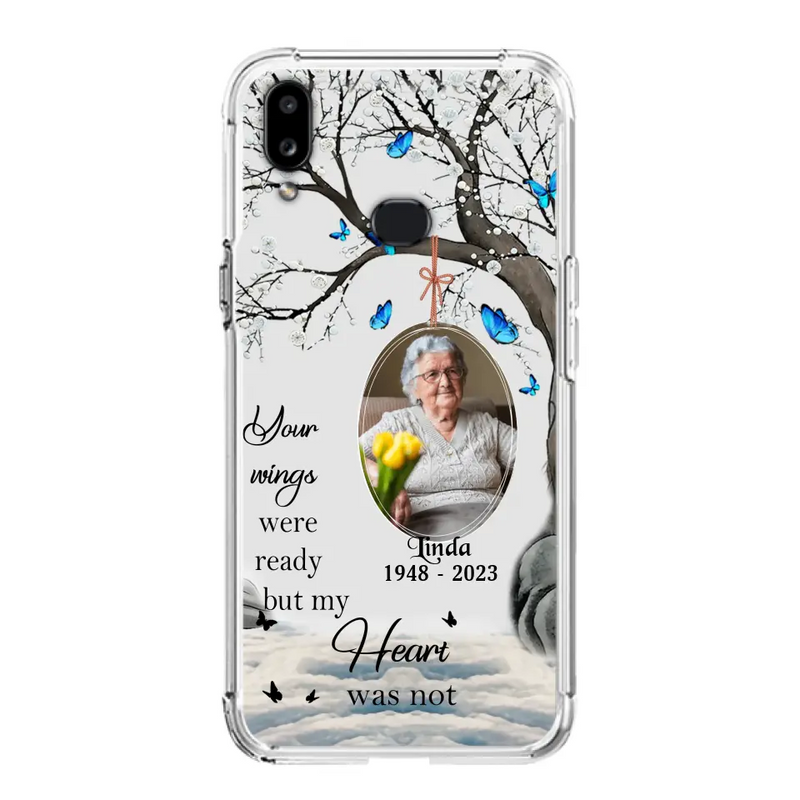 Personalized Memorial Photo Phone Case - Upload Photo - Memorial Gift Idea For Family Member - Your Wings Were Ready But My Heart Was Not - Case For iPhone/Samsung