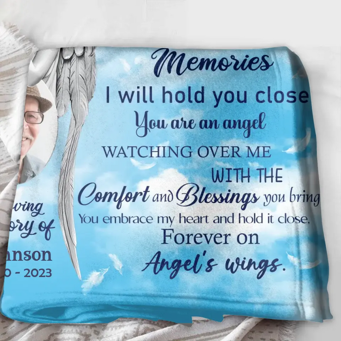 Personalized Memorial Quilt/Single Layer Fleece Blanket - Upload Photo - Memorial Gift Idea For Family Member - In My Heart You Will Always Stay