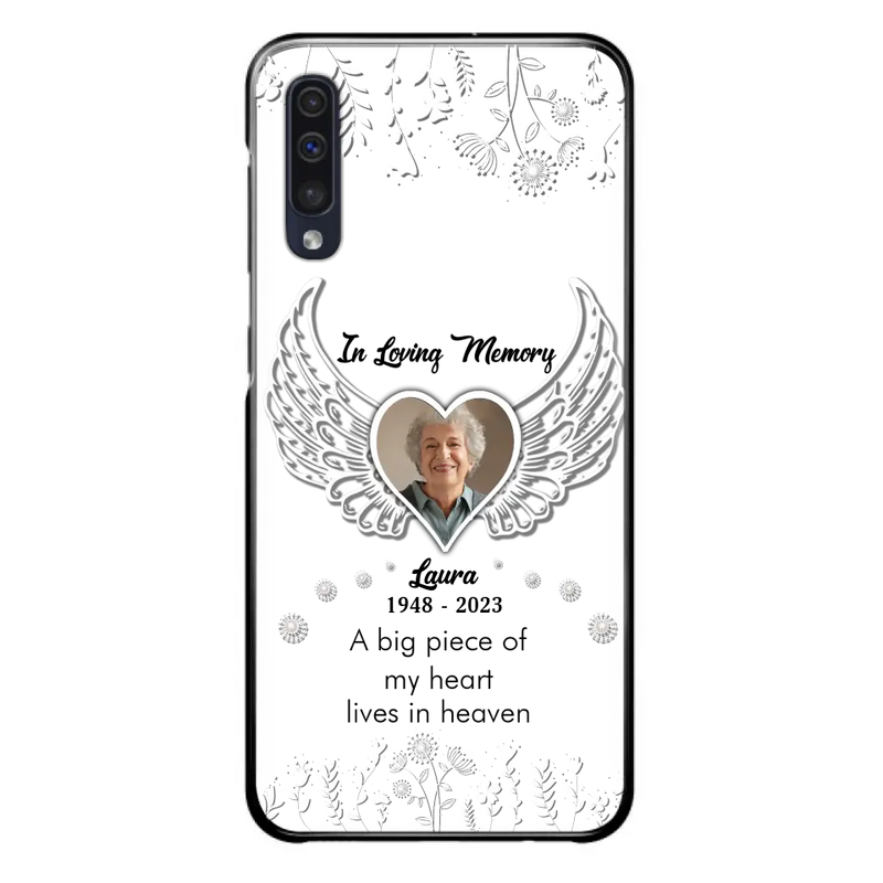 Personalized Memorial Phone Case - Upload Photo - Memorial Gift Idea For Family Member - A Big Piece Of My Heart Lives In Heaven - Case For iPhone/Samsung