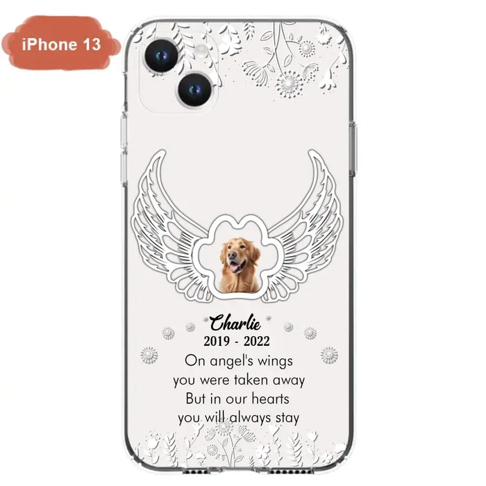 Personalized Pet Phone Case - Upload Photo -Memorial Gift Idea for Dog/Cat Lovers - In Our Hearts You Will Always Stay - Case for iPhone/Samsung