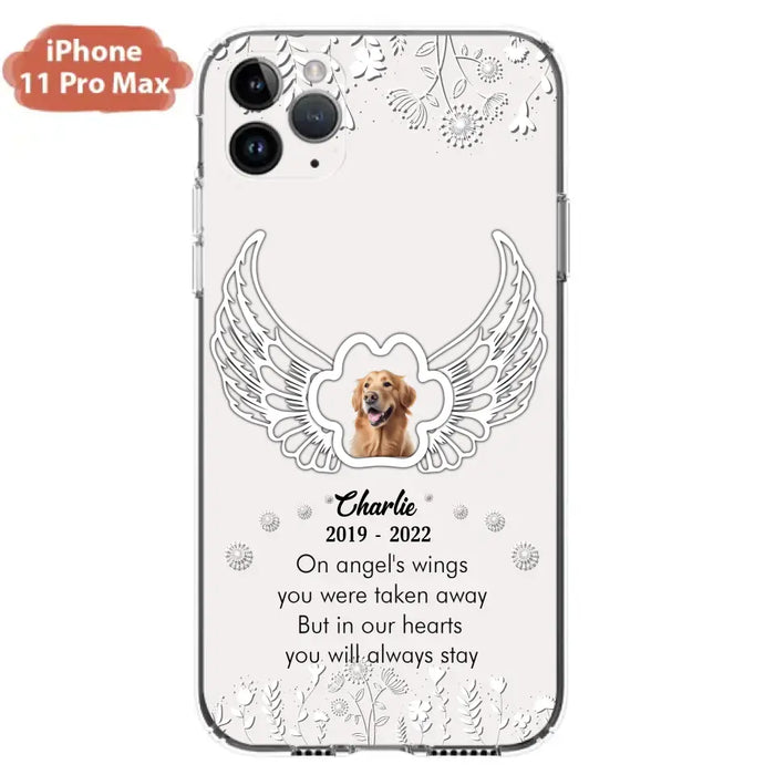 Personalized Pet Phone Case - Upload Photo -Memorial Gift Idea for Dog/Cat Lovers - In Our Hearts You Will Always Stay - Case for iPhone/Samsung