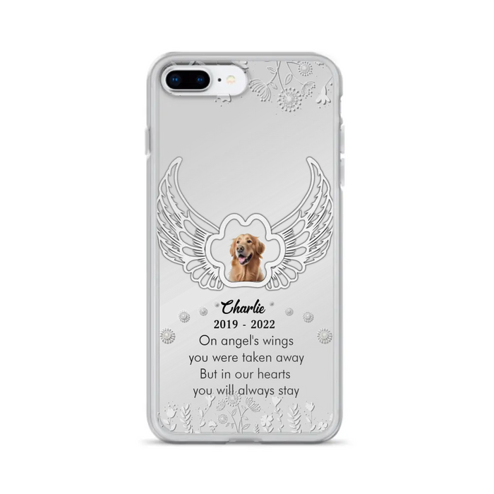 Personalized Pet Phone Case - Upload Photo -Memorial Gift Idea for Dog/Cat Lovers - In Our Hearts You Will Always Stay - Case for iPhone/Samsung