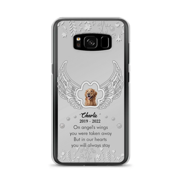 Personalized Pet Phone Case - Upload Photo -Memorial Gift Idea for Dog/Cat Lovers - In Our Hearts You Will Always Stay - Case for iPhone/Samsung