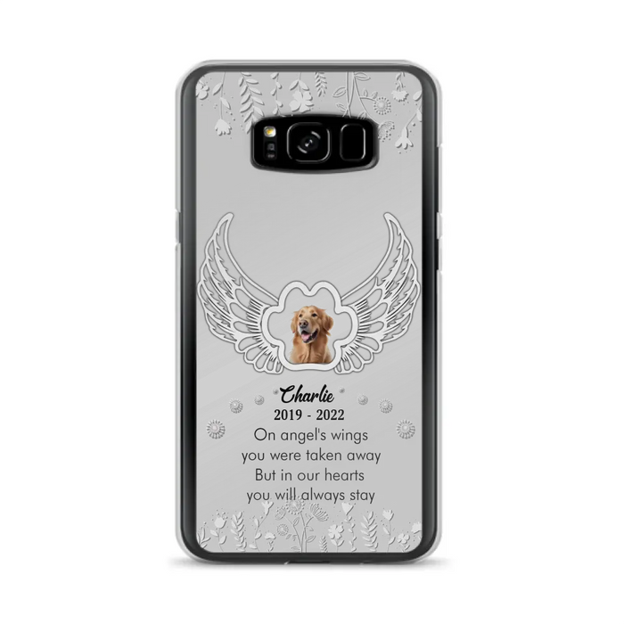 Personalized Pet Phone Case - Upload Photo -Memorial Gift Idea for Dog/Cat Lovers - In Our Hearts You Will Always Stay - Case for iPhone/Samsung