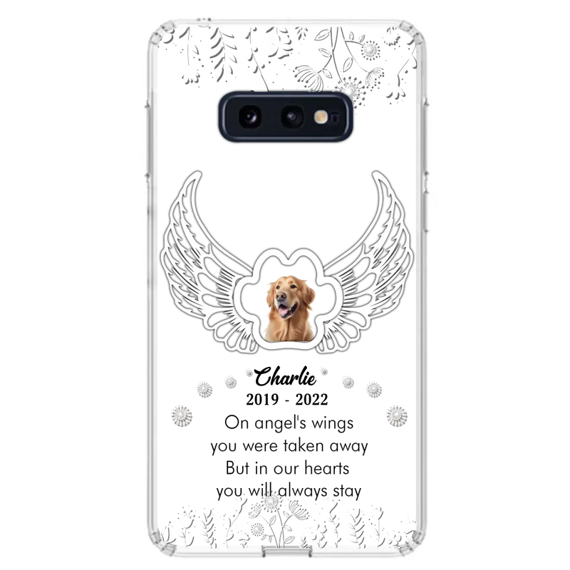 Personalized Pet Phone Case - Upload Photo -Memorial Gift Idea for Dog/Cat Lovers - In Our Hearts You Will Always Stay - Case for iPhone/Samsung