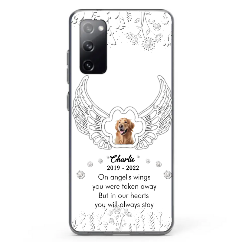 Personalized Pet Phone Case - Upload Photo -Memorial Gift Idea for Dog/Cat Lovers - In Our Hearts You Will Always Stay - Case for iPhone/Samsung