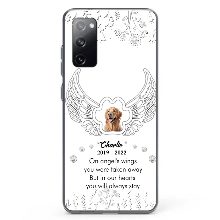 Personalized Pet Phone Case - Upload Photo -Memorial Gift Idea for Dog/Cat Lovers - In Our Hearts You Will Always Stay - Case for iPhone/Samsung