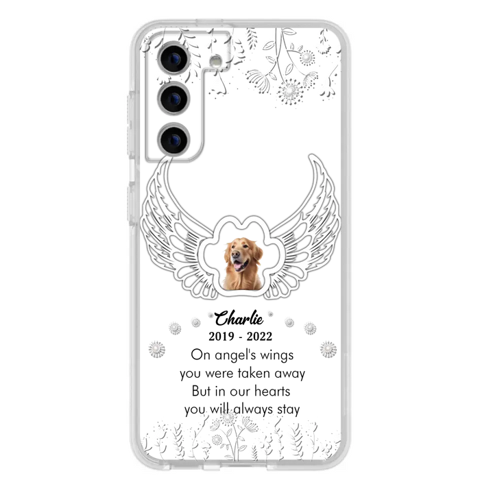 Personalized Pet Phone Case - Upload Photo -Memorial Gift Idea for Dog/Cat Lovers - In Our Hearts You Will Always Stay - Case for iPhone/Samsung