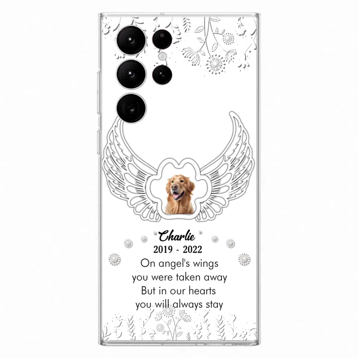 Personalized Pet Phone Case - Upload Photo -Memorial Gift Idea for Dog/Cat Lovers - In Our Hearts You Will Always Stay - Case for iPhone/Samsung