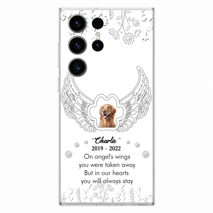 Personalized Pet Phone Case - Upload Photo -Memorial Gift Idea for Dog/Cat Lovers - In Our Hearts You Will Always Stay - Case for iPhone/Samsung