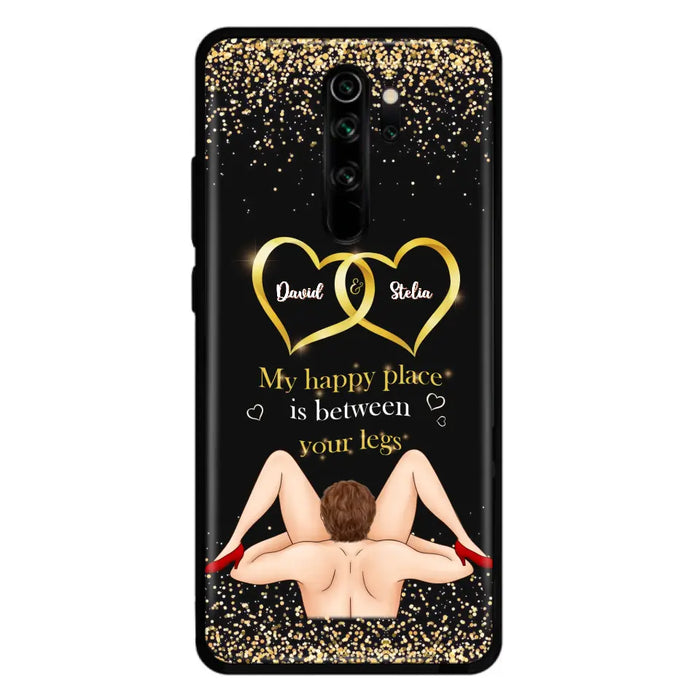 Custom Personalized Couple Phone Case - Gift Idea For Couple/Valentines Day - My Happy Place Is Between Your Legs - Case For Oppo/Xiaomi/Huawei