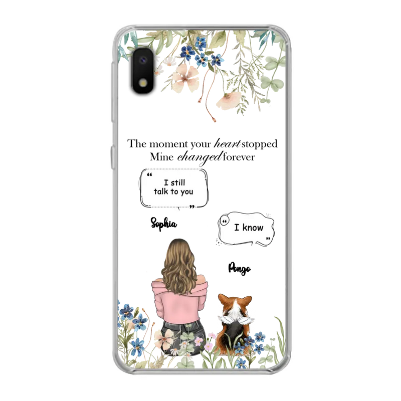 Personalized Memorial Dog Mom Phone Case - Up to 4 Dogs - Gift Idea for Dog Lovers/Owners - The Moment Your Heart Stopped Mine Changed Forever - Case For iPhone/Samsung