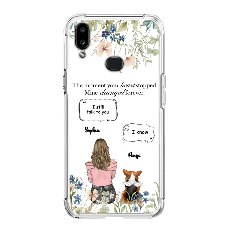Personalized Memorial Dog Mom Phone Case - Up to 4 Dogs - Gift Idea for Dog Lovers/Owners - The Moment Your Heart Stopped Mine Changed Forever - Case For iPhone/Samsung