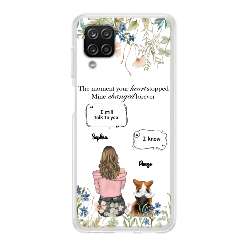 Personalized Memorial Dog Mom Phone Case - Up to 4 Dogs - Gift Idea for Dog Lovers/Owners - The Moment Your Heart Stopped Mine Changed Forever - Case For iPhone/Samsung
