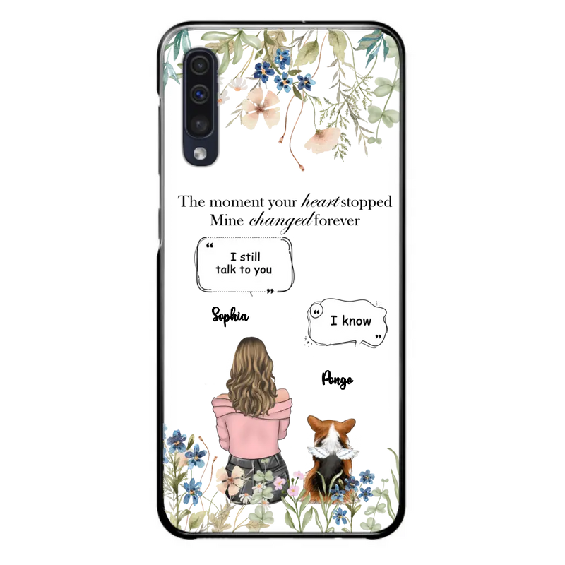 Personalized Memorial Dog Mom Phone Case - Up to 4 Dogs - Gift Idea for Dog Lovers/Owners - The Moment Your Heart Stopped Mine Changed Forever - Case For iPhone/Samsung