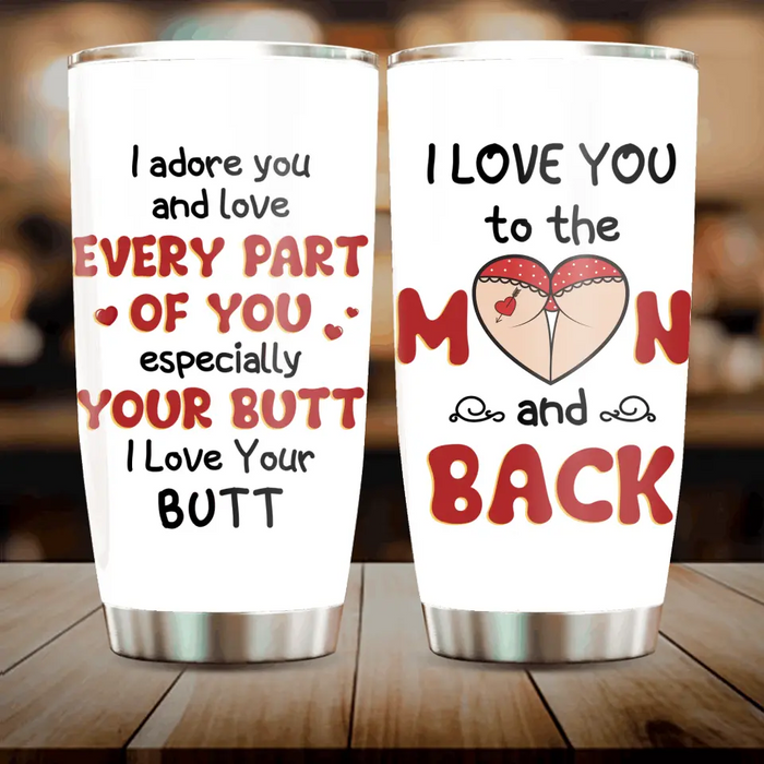 Custom Personalized Peach Butt Tumbler - Gift Idea For Couple