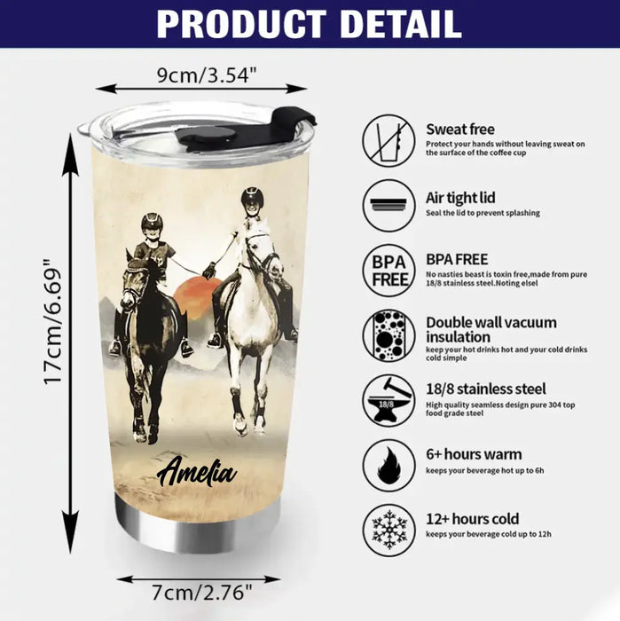 Custom Personalized Horse Tumbler - Gift Idea For Horse Lovers - Upload Photo -  To My Daughter