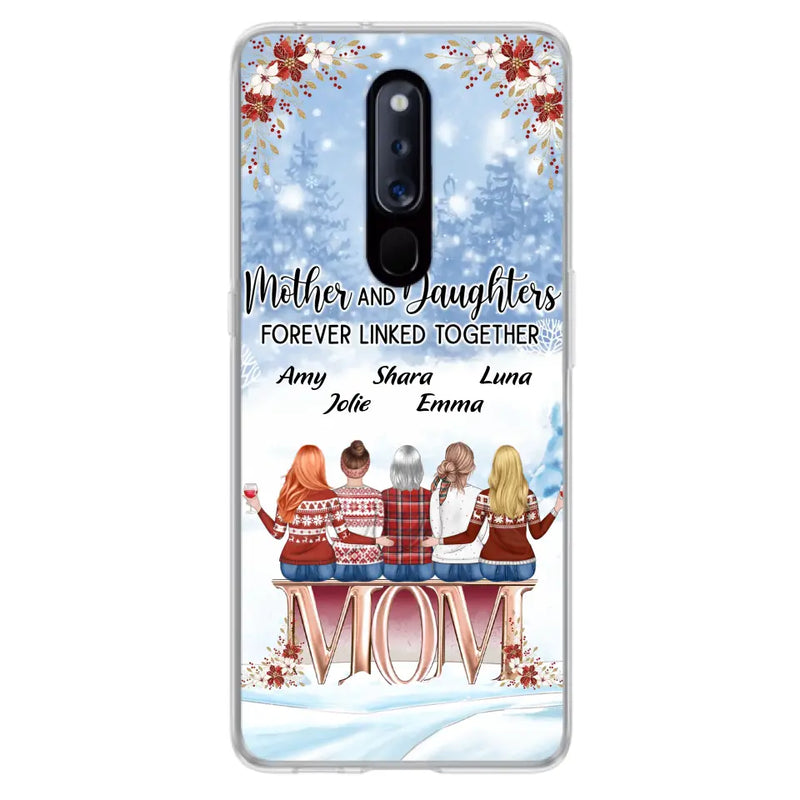 Personalized Mom Phone Case - Mother With Up to 4 Daughters - Gift Idea For Mother's Day From Daughter - Mother And Daughters Forever Linked Together - Case For Oppo/Xiaomi/Huawei