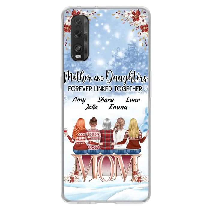 Personalized Mom Phone Case - Mother With Upto 4 Daughters - Gift Idea For Mother's Day From Daughter - Mother And Daughters Forever Linked Together - Case For Oppo/Xiaomi/Huawei